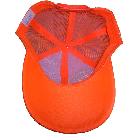 Tennessee TN Ball Cap, Orange Mesh, White Embroidery, Snapback Trucker Hat - Picture 4 of 4